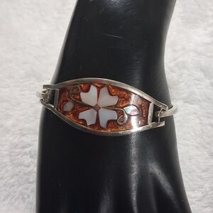 Vintage Alpaca Mother Of Peal racelet